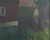 Mid Century Original Landscape with Figure Oil Painting from Sweden