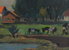 Mid Century Oil Painting From Sweden by G Isaksson