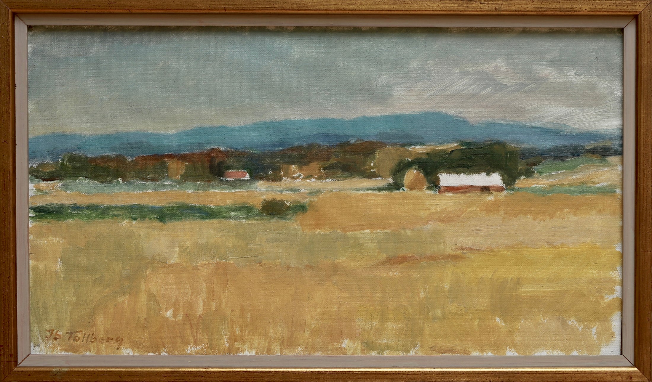 Original Vintage Farmhouse Oil Painting from Sweden
