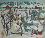 Mid Century Original Winterscape Oil Painting From Sweden