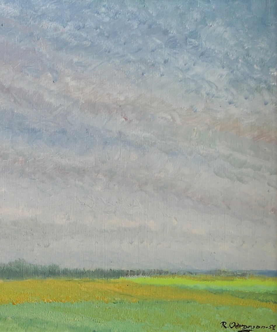 Mid Century Vintage Oil Painting From Sweden 1957