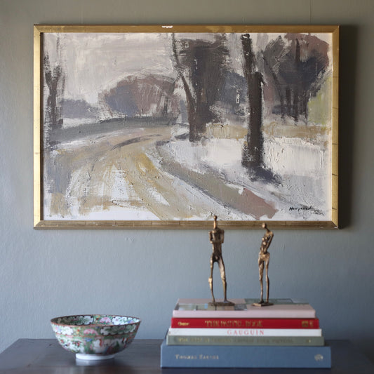Original Vintage Mid Century Landscape Oil Painting Sweden
