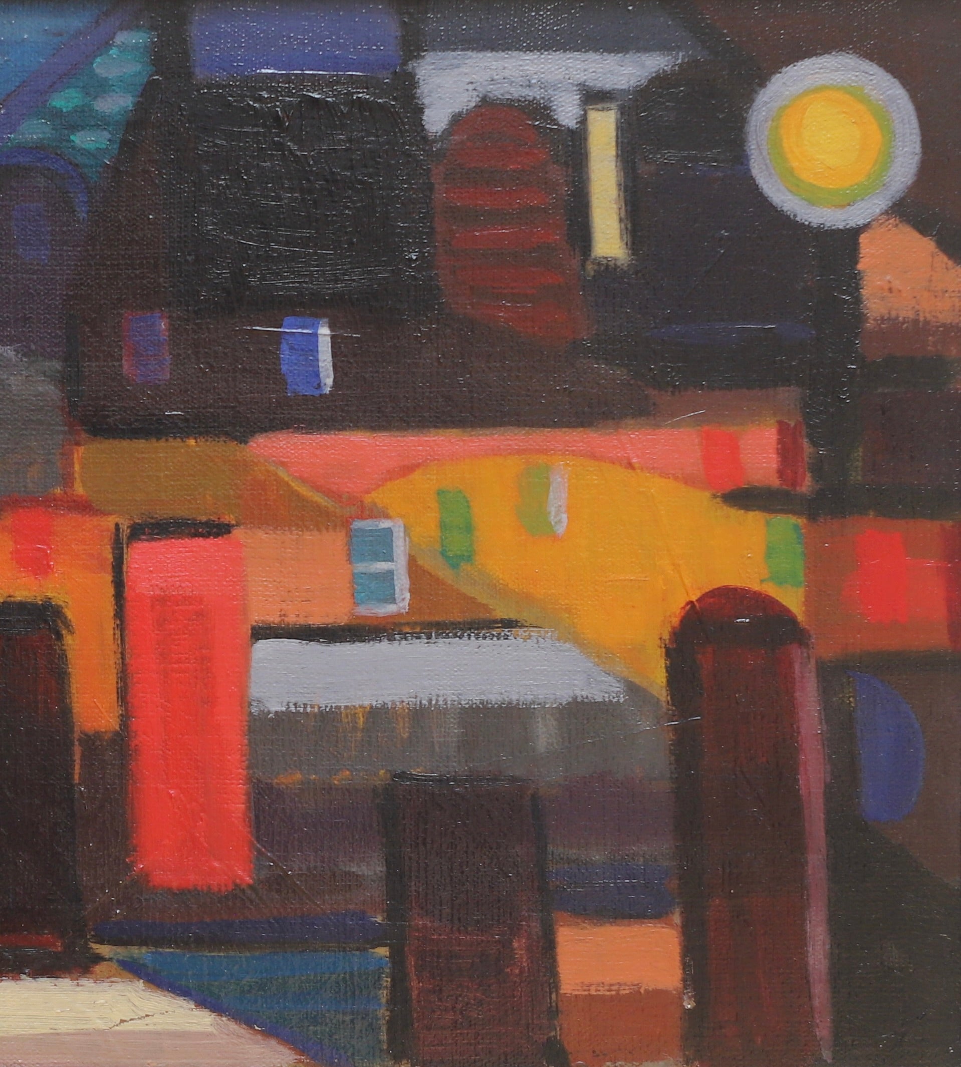 Mid Century Original Vintage Oil Painting from Sweden