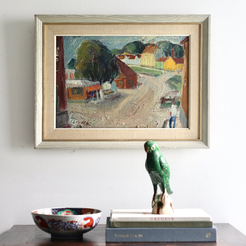 Vintage Mid Century Oil Painting by I Linder from Sweden