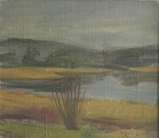 Mid Century Original Landscape Oil Painting From Sweden