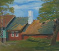 Load image into Gallery viewer, Mid Century Original Vintage Farmhouse Oil Painting from Sweden
