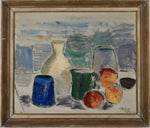 Vintage Art Room Mid Century Still Life Oil Painting From Sweden 1965