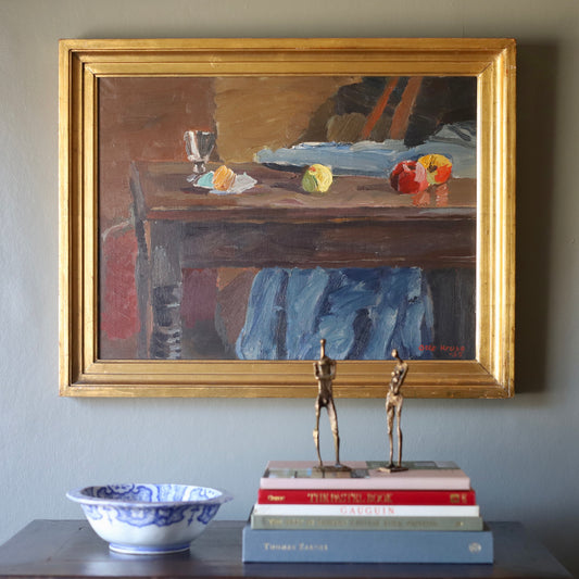 Vintage Oil Painting Kitchen Still Life From Sweden 1935