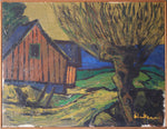 Mid Century Original Oil Painting From Sweden by K Christensen