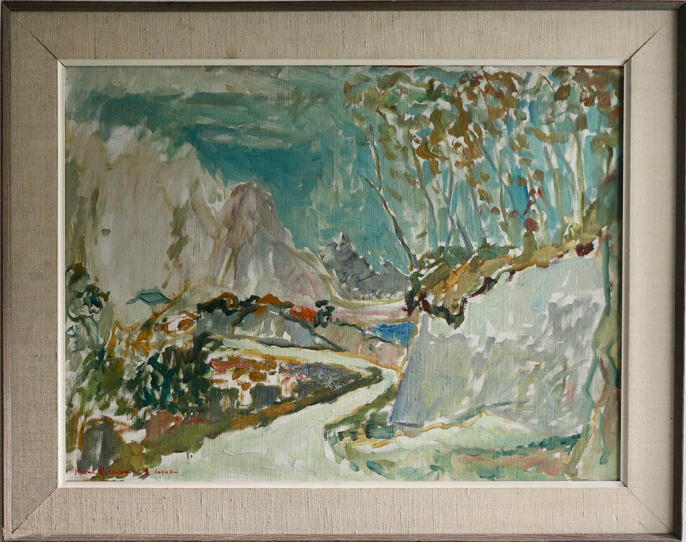 Vintage Art Room Oil Painting From Sweden by R Persson