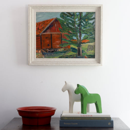 Vintage Mid Century Landscape Painting By R Rehn Sweden 1943