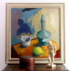 Vintage Mid Century Swedish Art Still Life Oil Painting