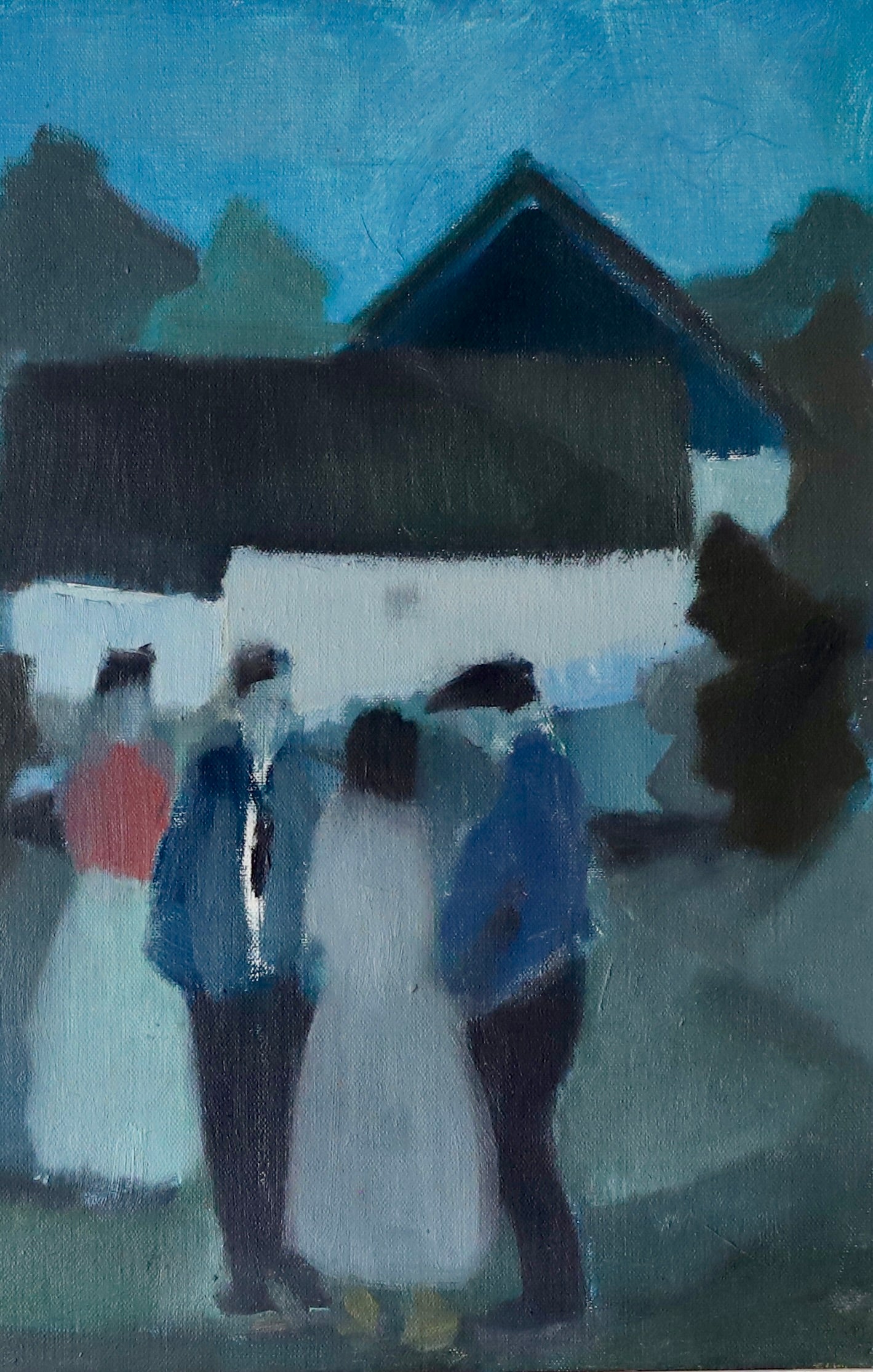 Mid Century Vintage Oil Painting By Listed Artist F Lundqvist