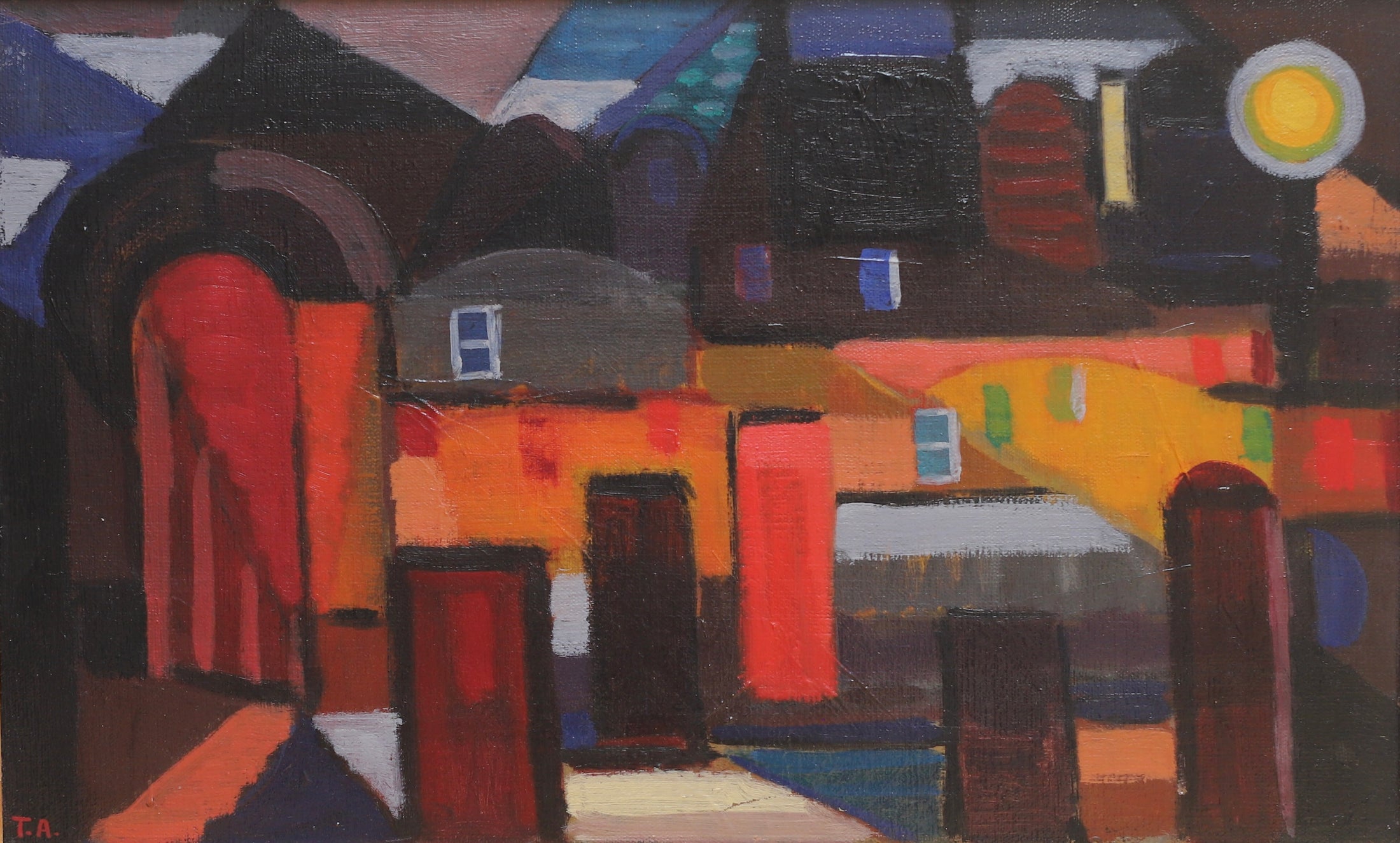 Mid Century Original Vintage Oil Painting from Sweden