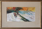 Swedish Mid Century Vintage Art Abstract Oil Painting by B Andersson