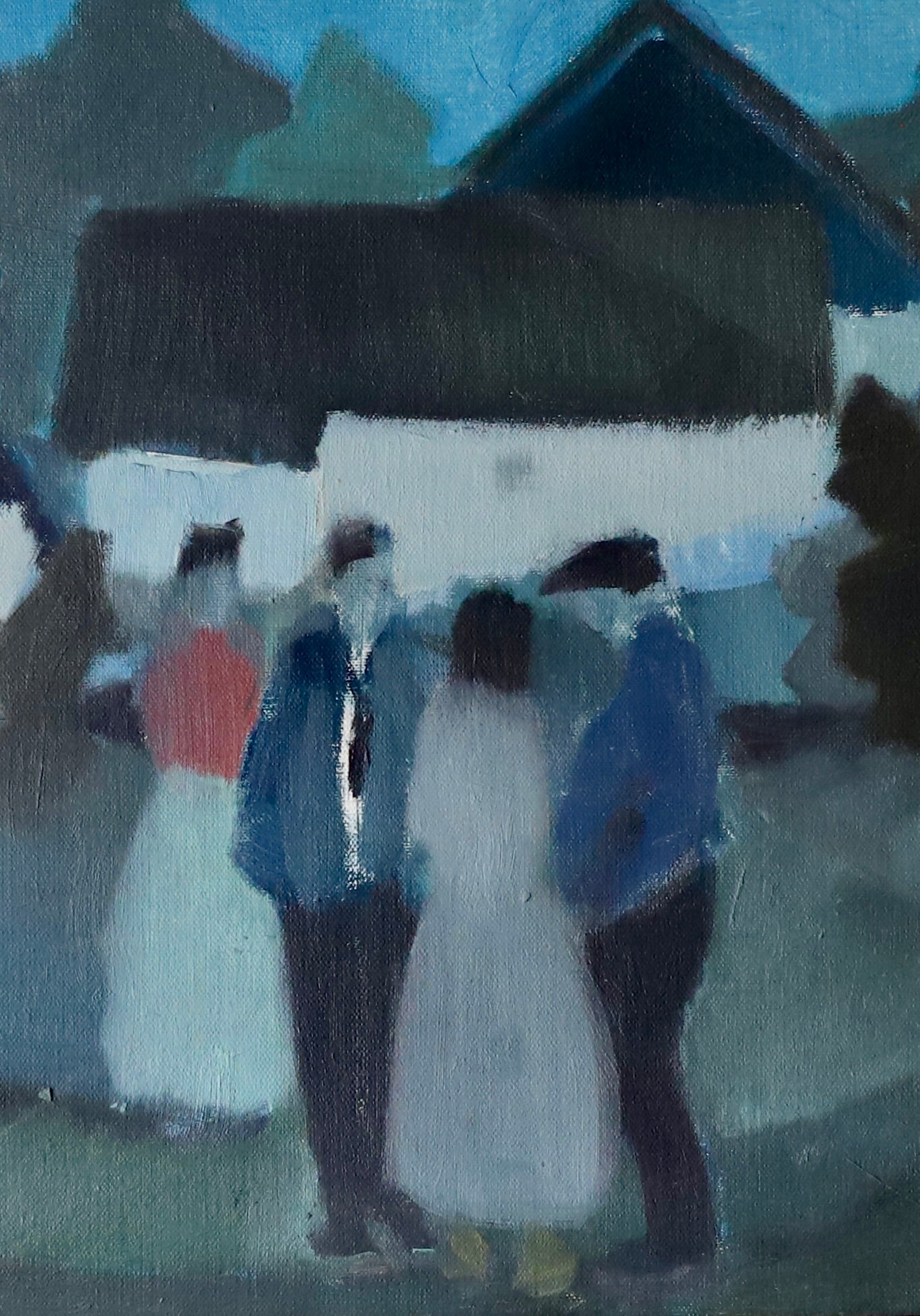 Mid Century Vintage Oil Painting By Listed Artist F Lundqvist