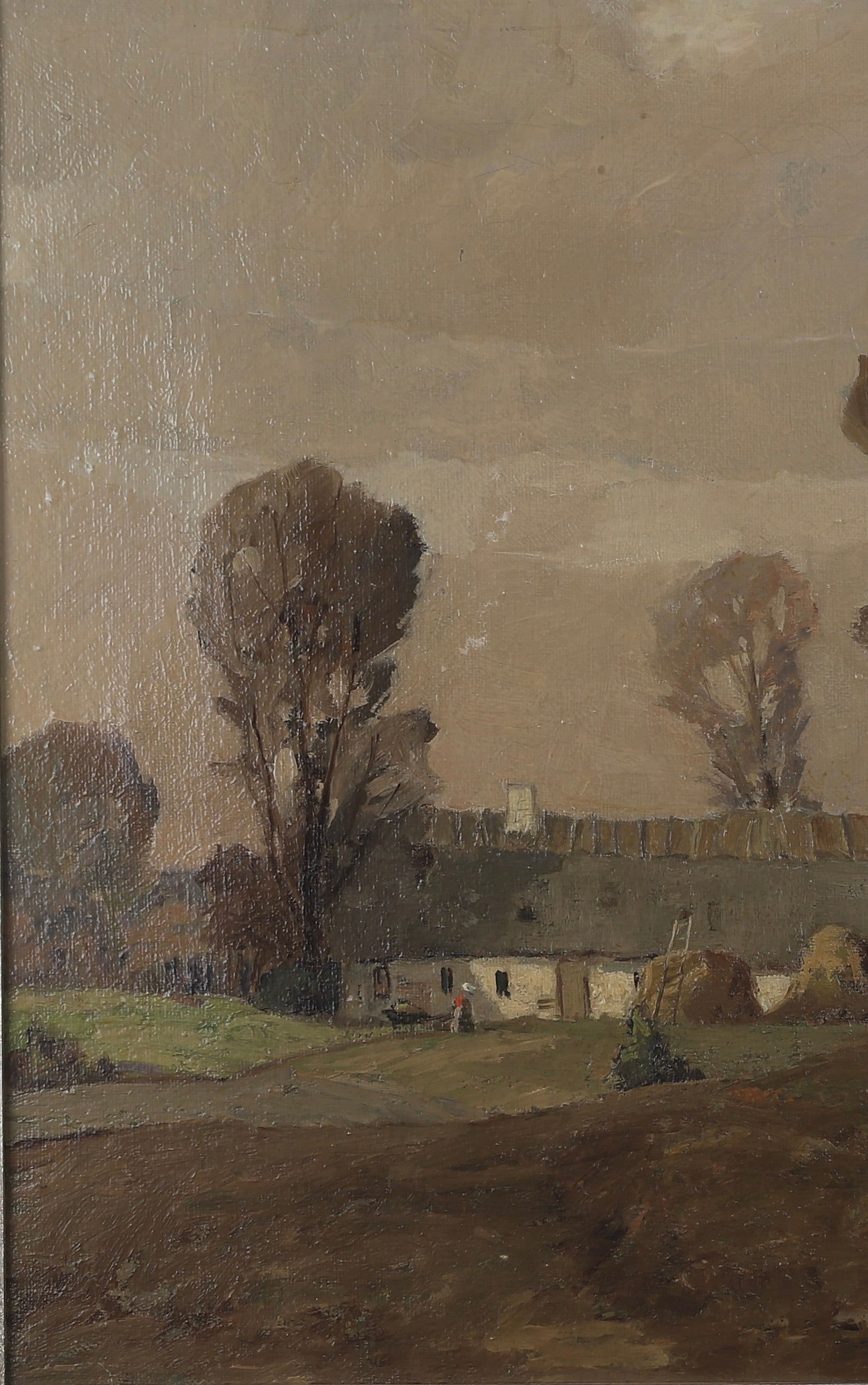 Original Vintage Farmhouse Oil Painting from Sweden 1938