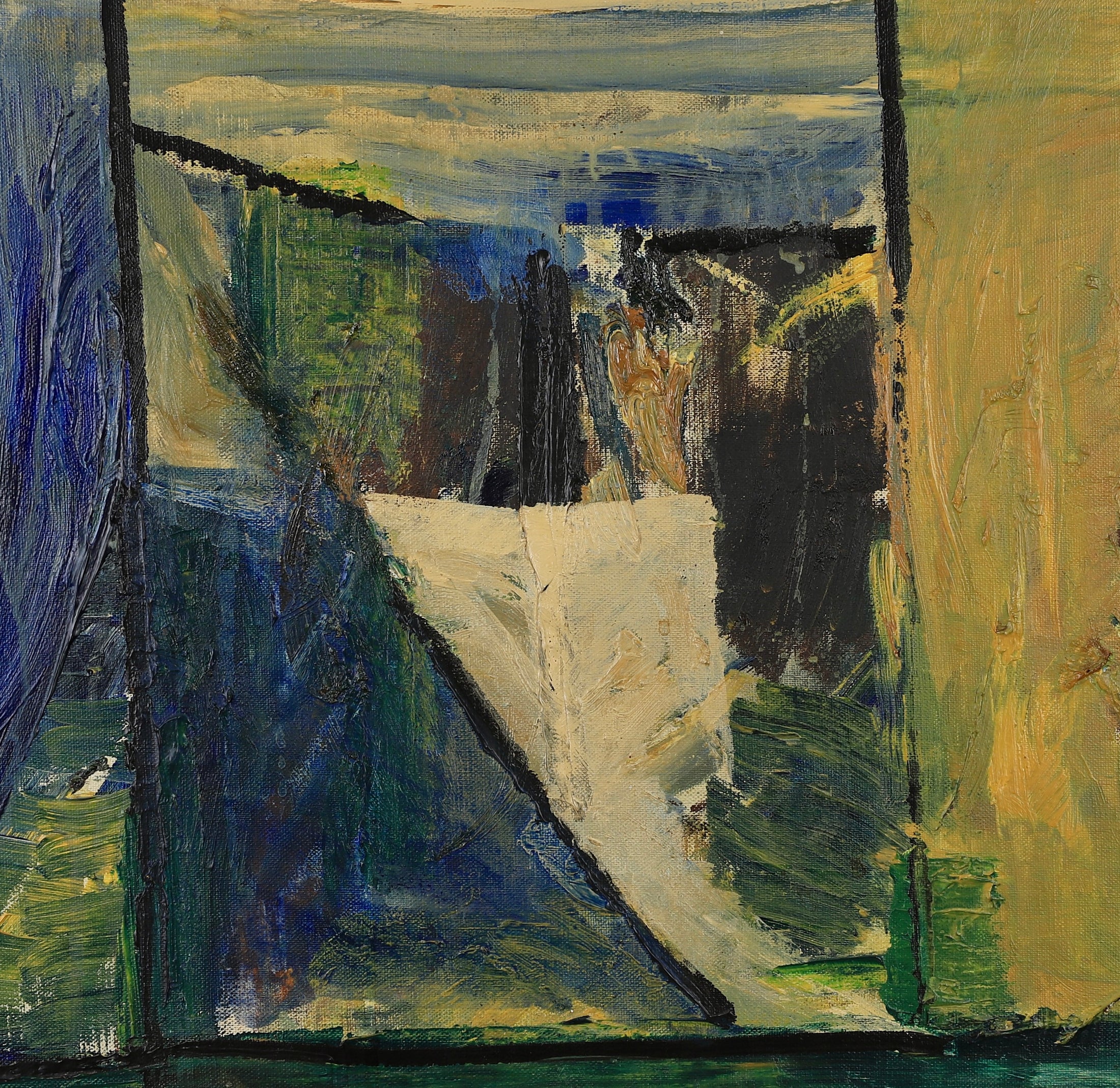 Mid Century Vintage Abstract Painting From Sweden