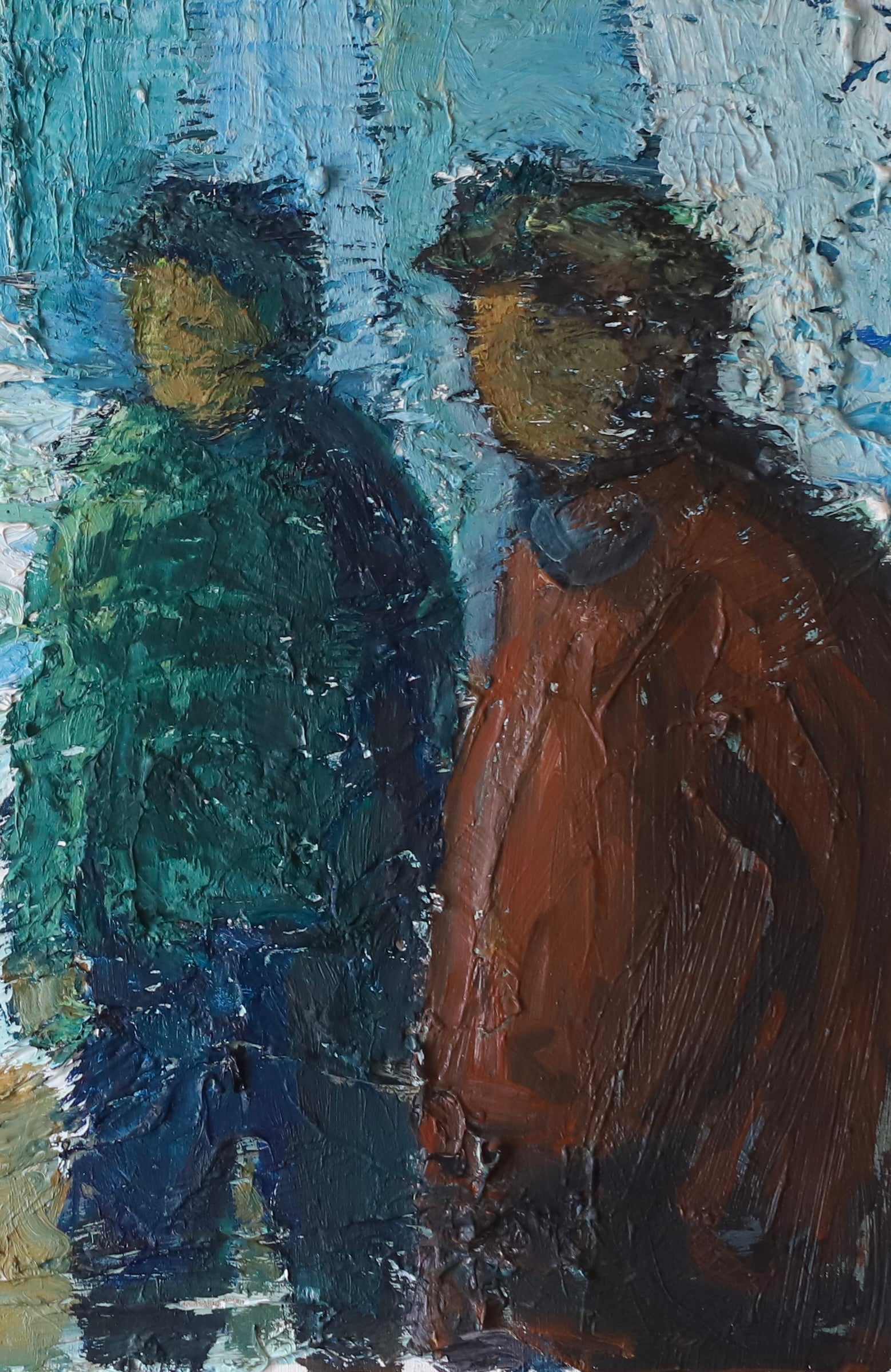 Vintage Mid Century Expressionist Oil Painting from Sweden