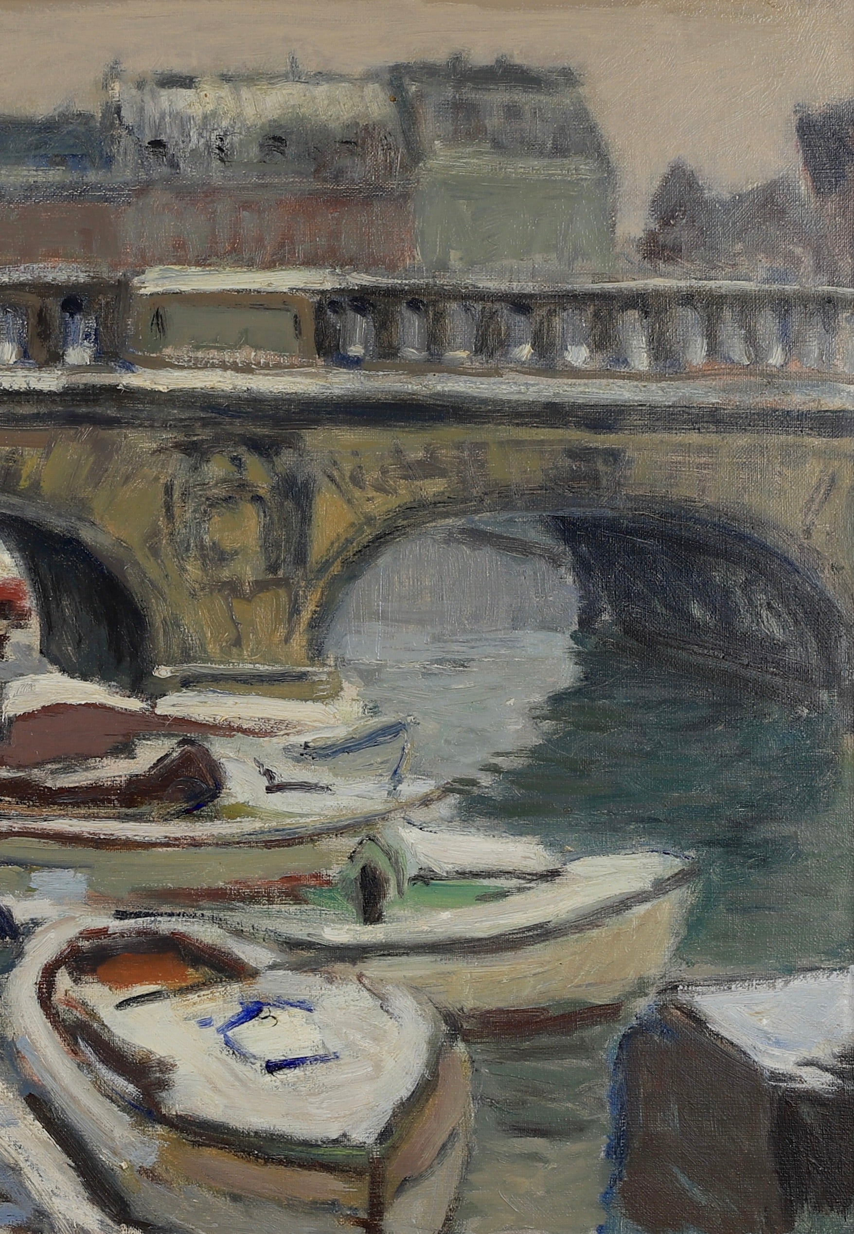 Vintage Mid Century Oil Painting From Sweden by G Isaksson