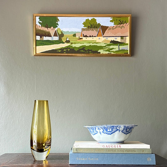 Mid Century Original Farmhouse Oil Painting From Sweden