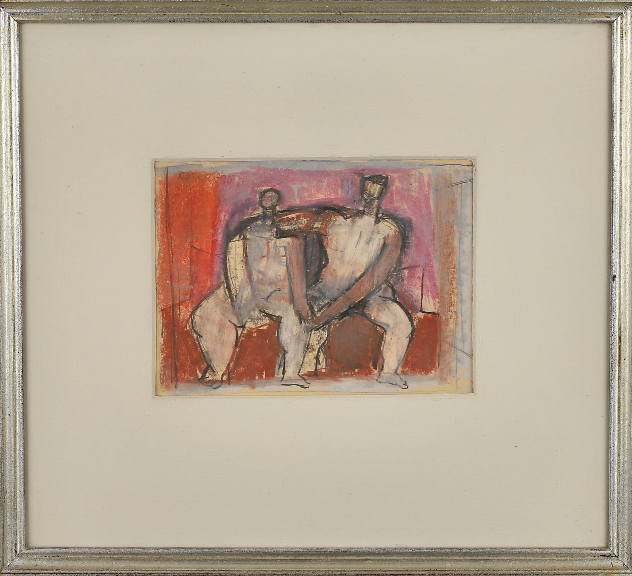 Vintage Art Original figurative Painting From Sweden