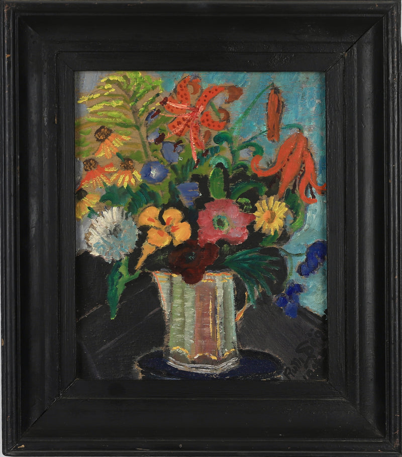 Swedish Vintage Mid Century Art Still Life Oil Painting