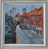 Mid Century Original Cityscape Oil Painting From Sweden