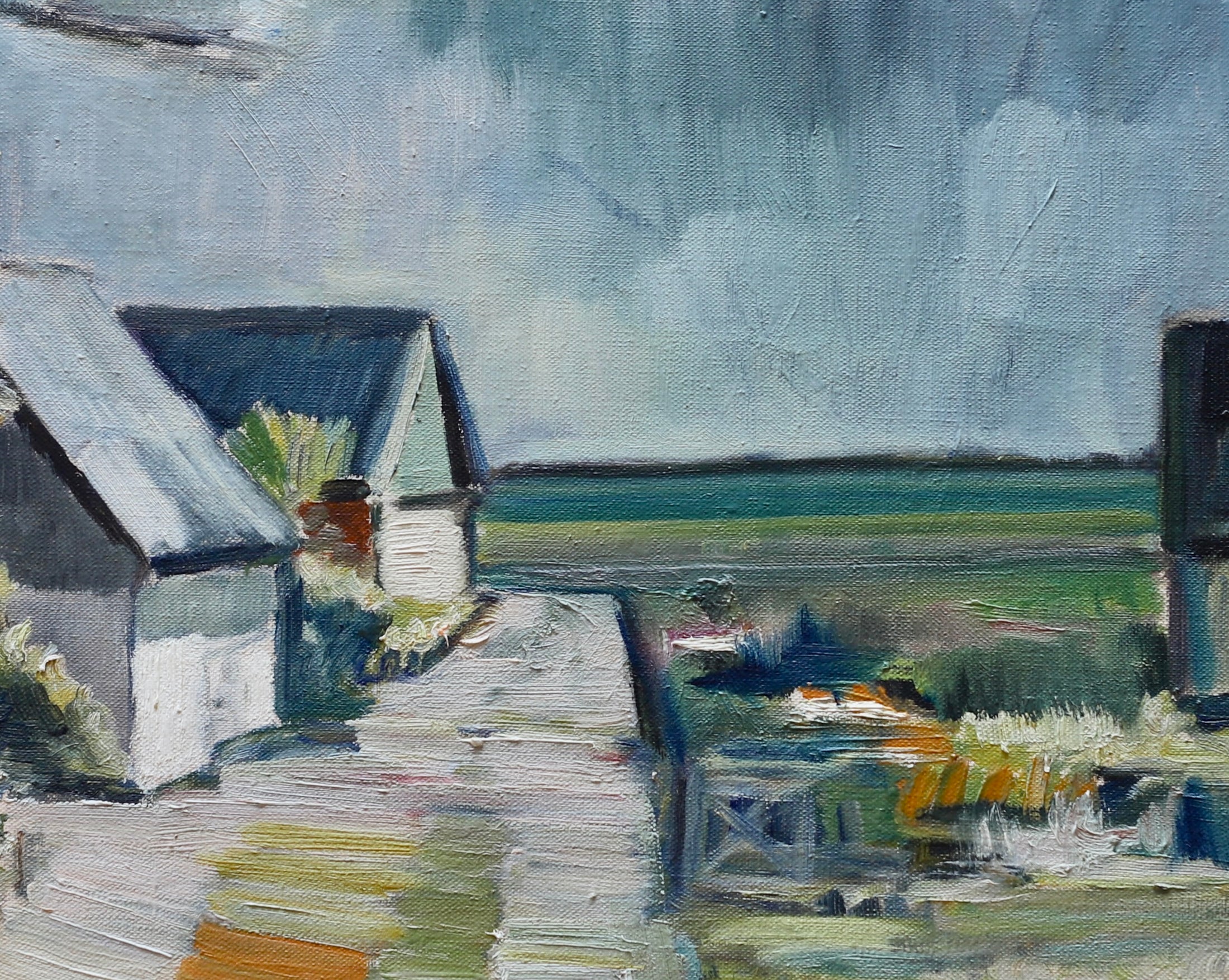 Original Vintage Farmhouse Oil Painting from Sweden
