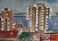 Load image into Gallery viewer, Vintage Art Mid Century Cityscape From Sweden by L Herder
