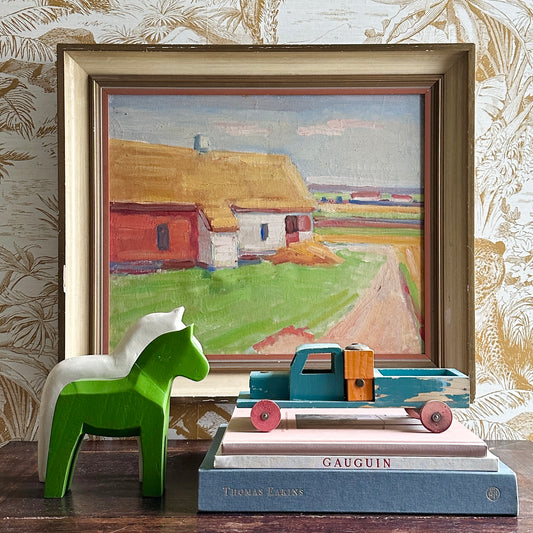 Mid Century Original Vintage Landscape Oil Painting from Sweden