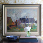 Mid Century Original Vintage Coastal Oil Painting from Sweden