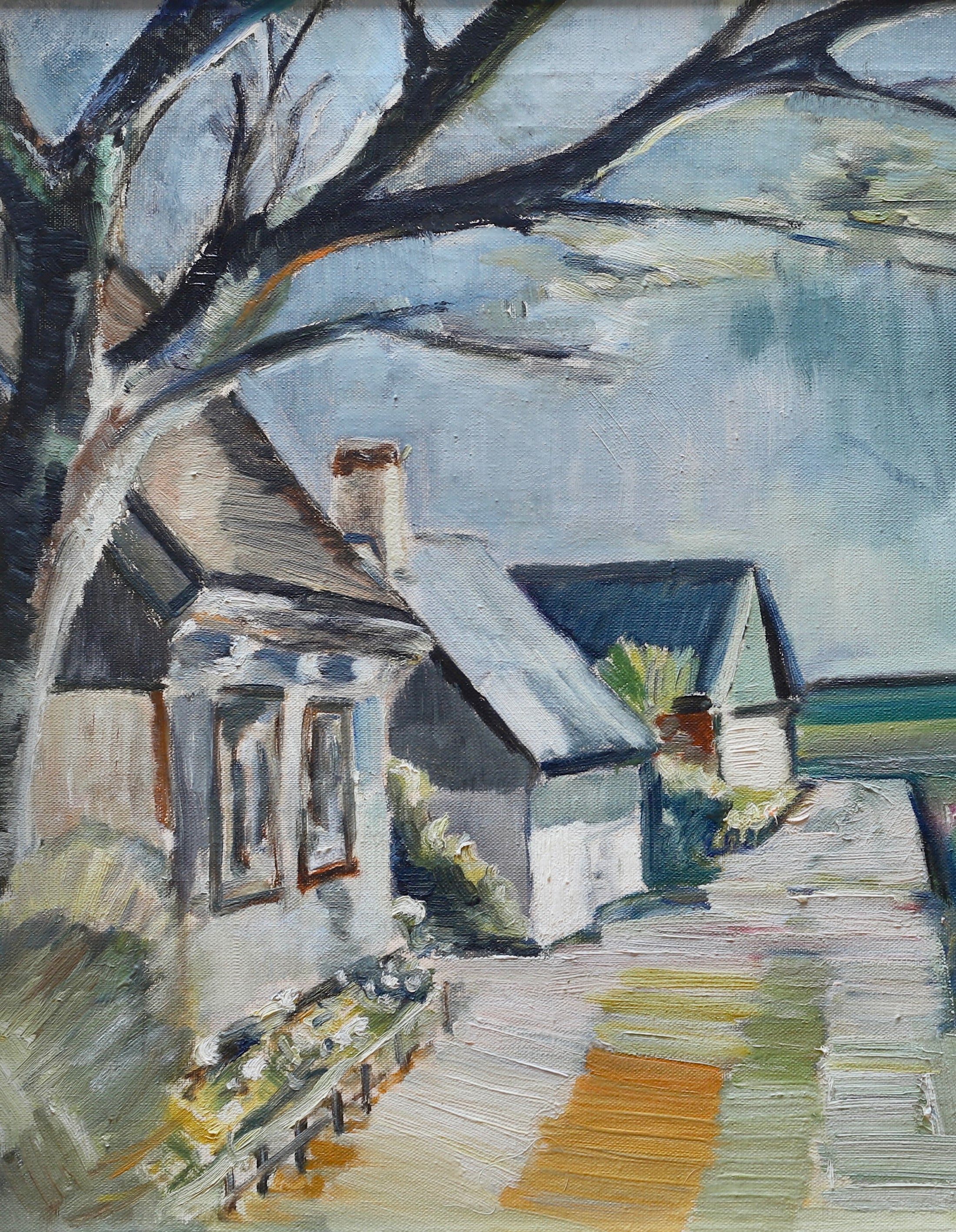 Original Vintage Farmhouse Oil Painting from Sweden