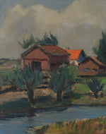 Mid Century Oil Painting From Sweden by G Isaksson