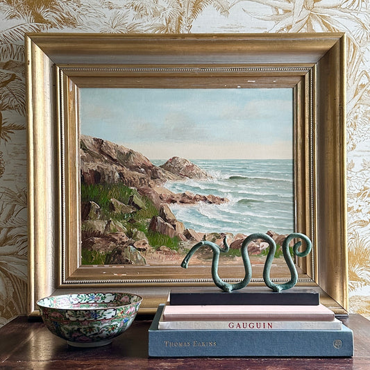Vintage Coastal Painting by from Sweden by Lindström
