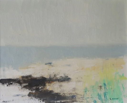 Vintage Mid Century Coastal Oil Painting By G Arne Sweden