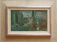 Load image into Gallery viewer, Vintage Mid Century Cityscape Oil Painting From Sweden by L Herder
