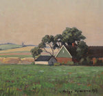 Original Vintage Farmhouse Oil Painting from Sweden 1927