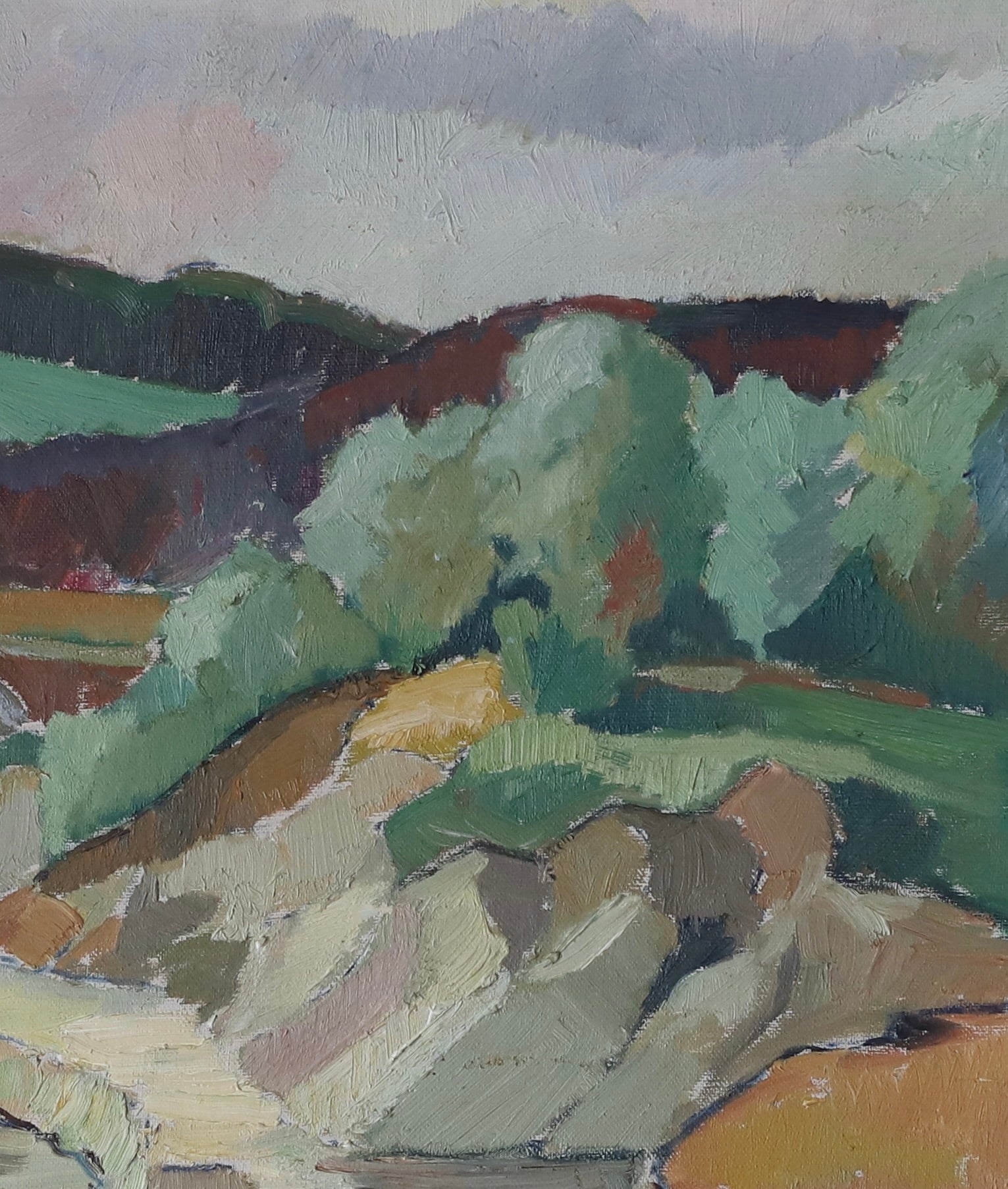 Mid Century Vintage Oil Painting From Sweden By H Cardell 1944