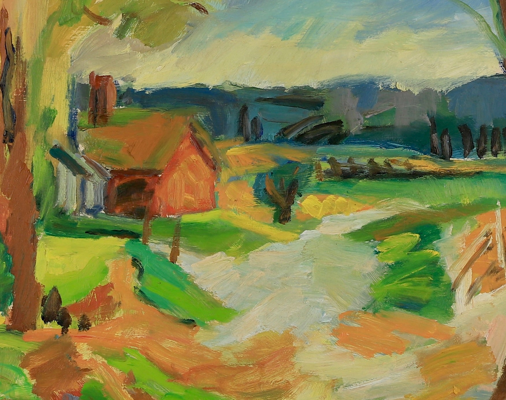 Vintage Art Mid Century Oil Painting From Sweden