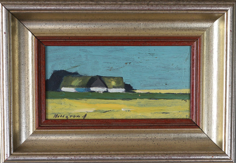 Original Vintage Mid Century Farmhouse Oil Painting Sweden