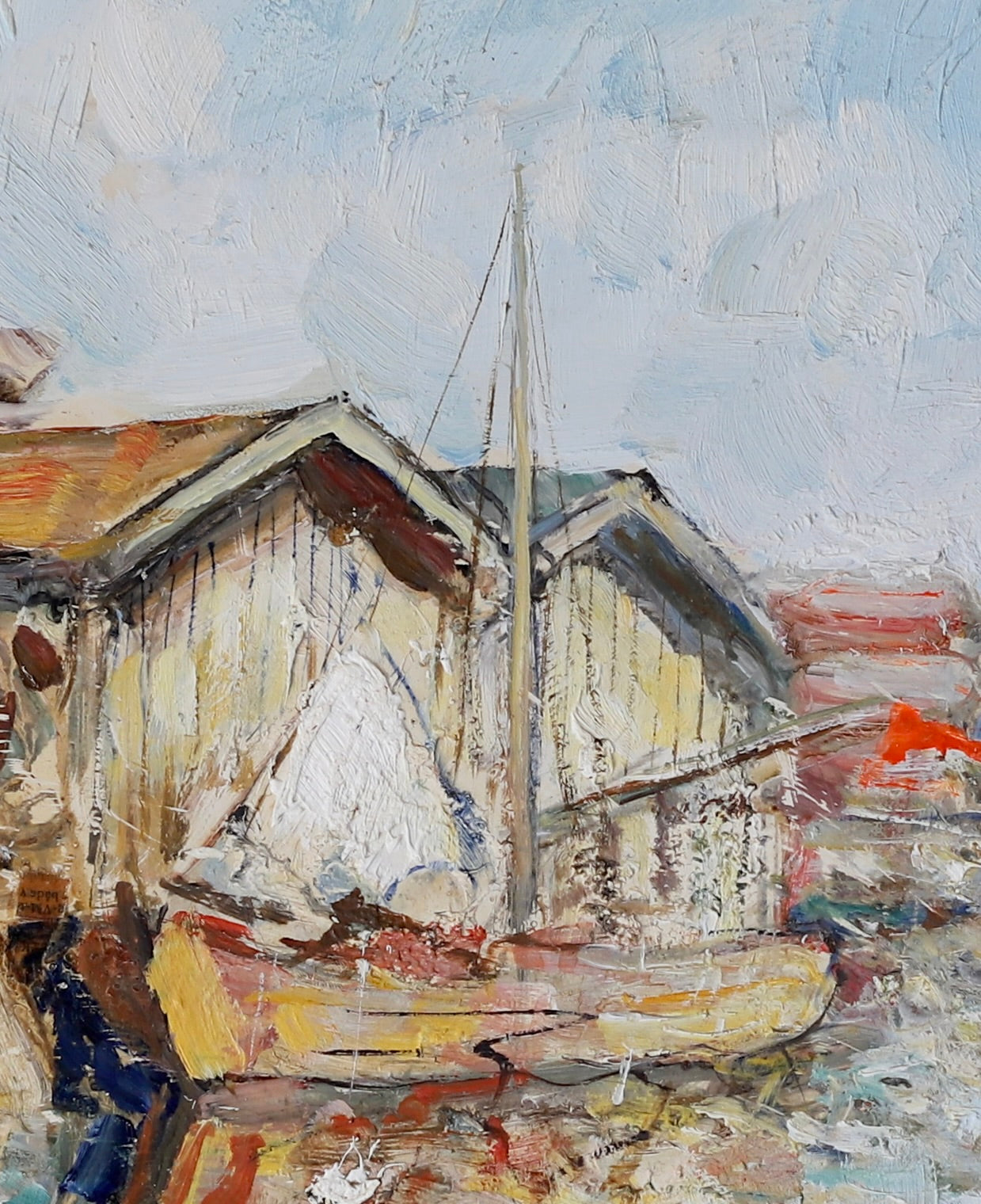 Mid Century Original Oil Painting From Sweden by K Norrman