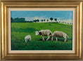 Load image into Gallery viewer, Vintage Art Room Original Oil Painting of Cows From Sweden
