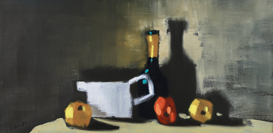 Vintage Art Room Original Kitchen Still Life Oil Painting Sweden