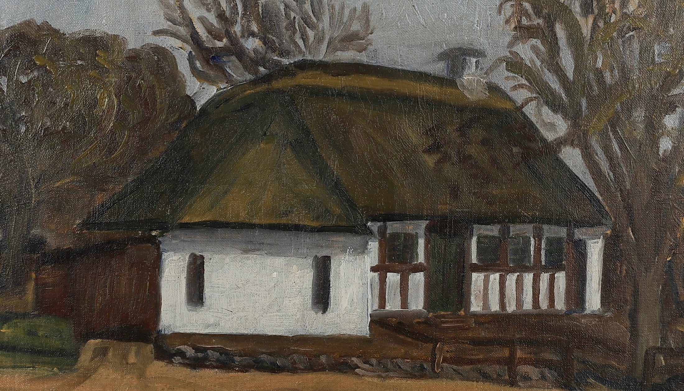 Original Vintage Farmhouse Oil Painting from Sweden