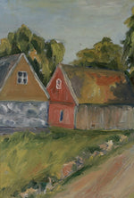 Mid Century Farmhouse Oil Painting From Sweden 1947