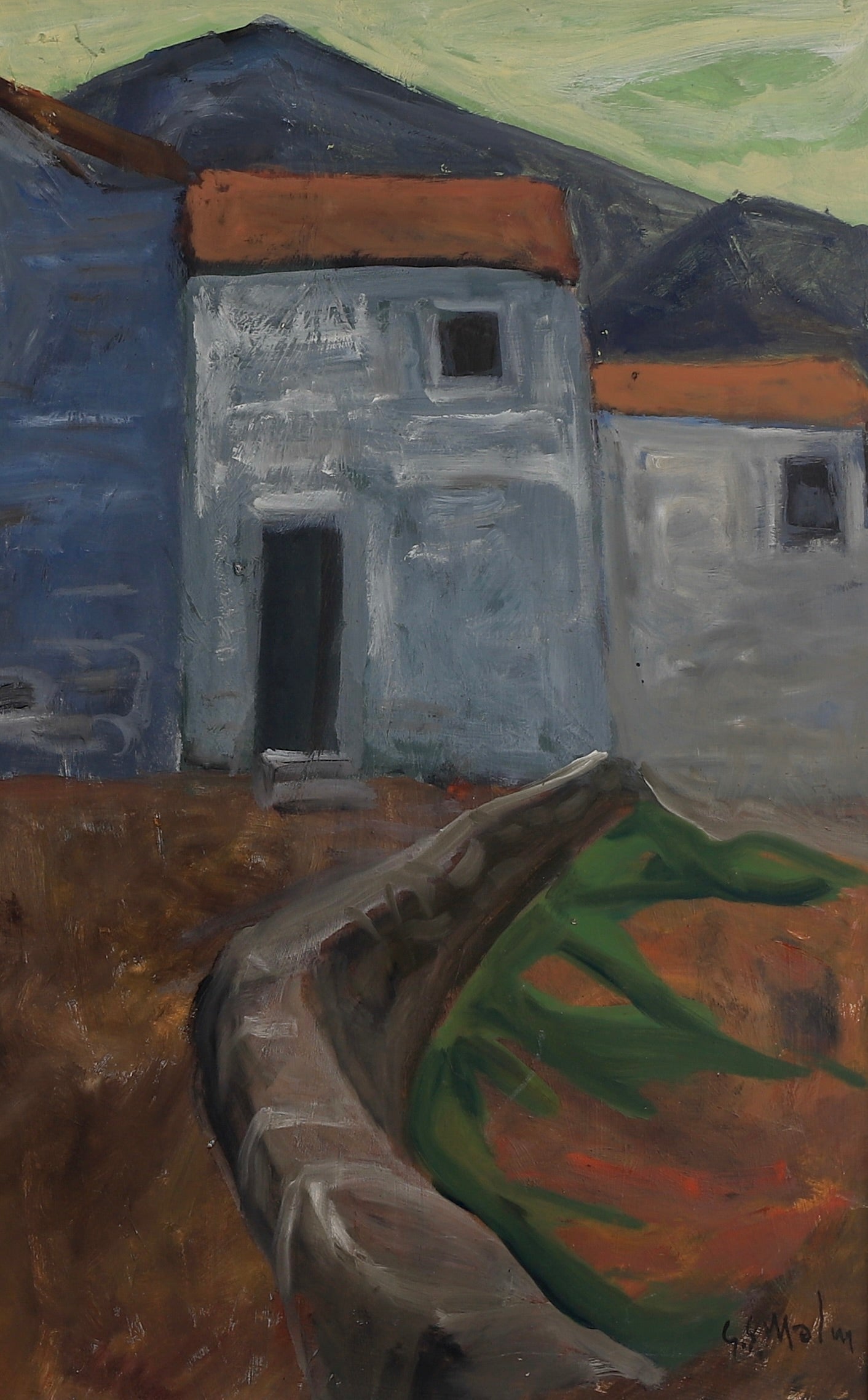 Vintage Art Room Mid Century Original Oil Painting By GS Malm from Sweden