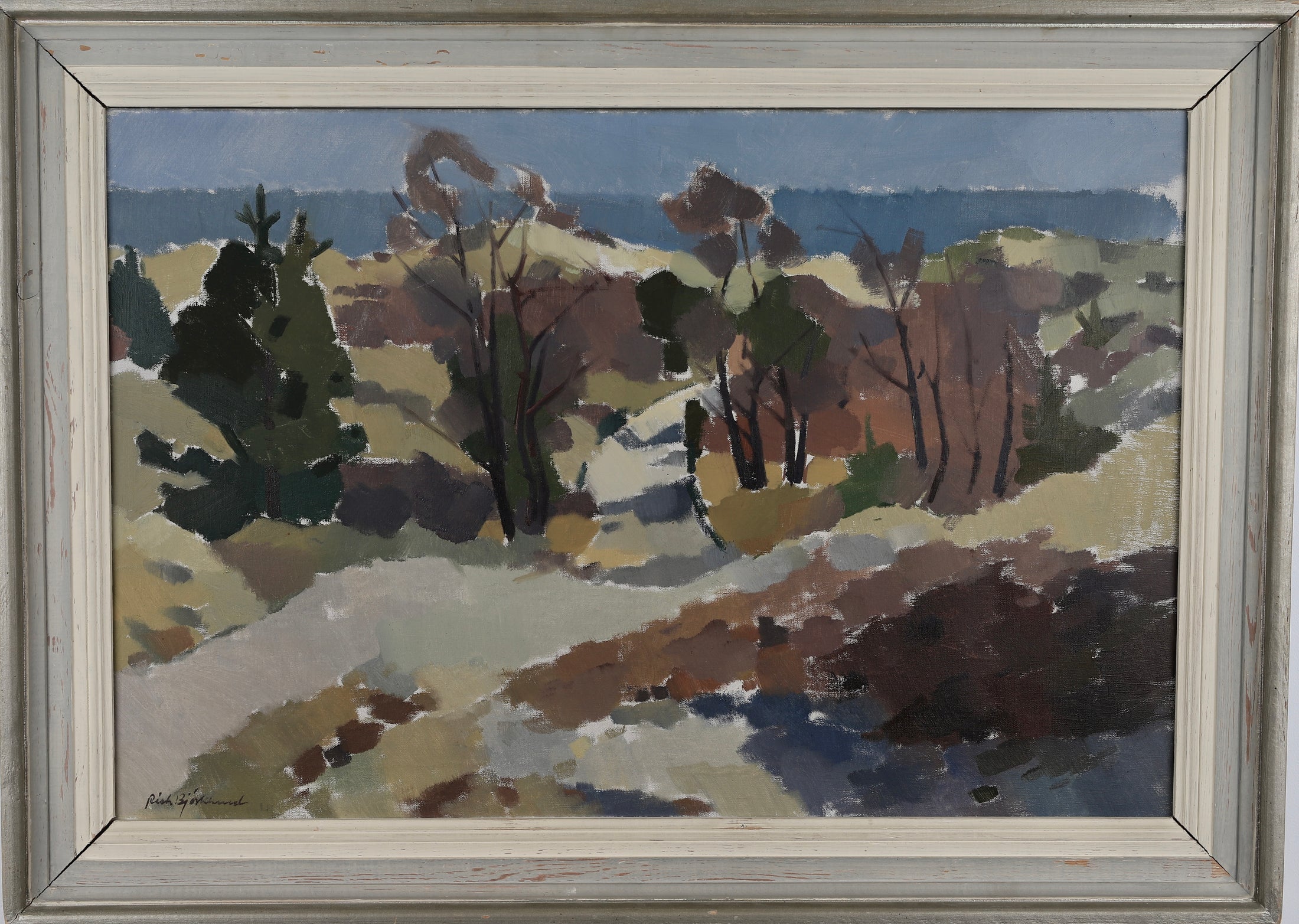 Vintage Art Room Original Landscape Oil Painting from Sweden