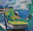 Load image into Gallery viewer, Mid Century Harbor Scene Original Vintage Oil Painting from Sweden

