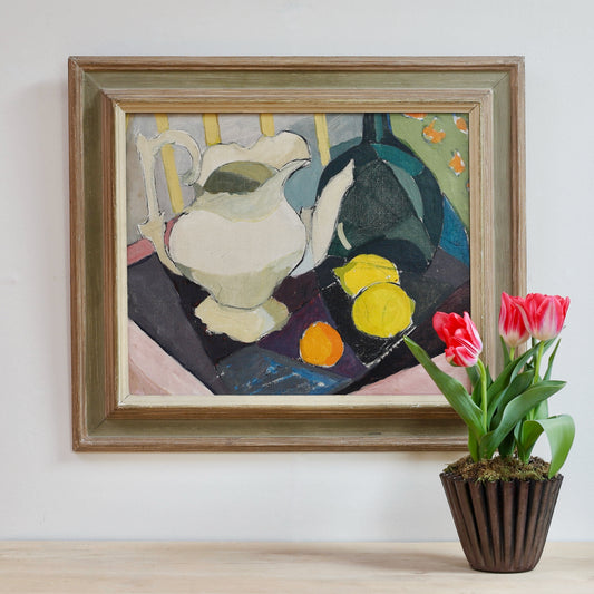 Original Mid Century Still Life Painting From Sweden 1952